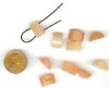 10 8x12mm Half-Moon Two Hole Peach Aventurine
